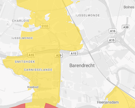 Netcongestiekaart teruglevering Barendrecht